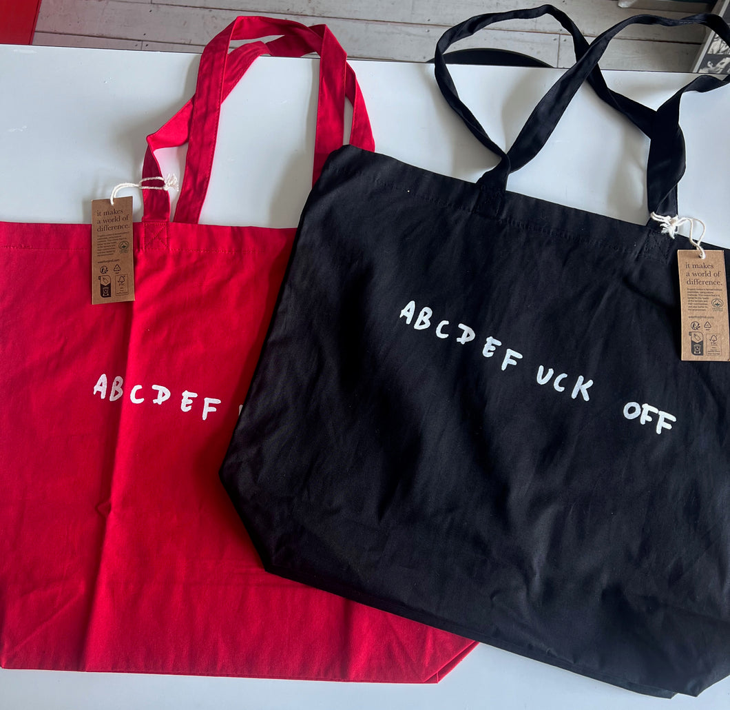 ORGANIC COTTON TOTE : ABCDEFUCK OFF